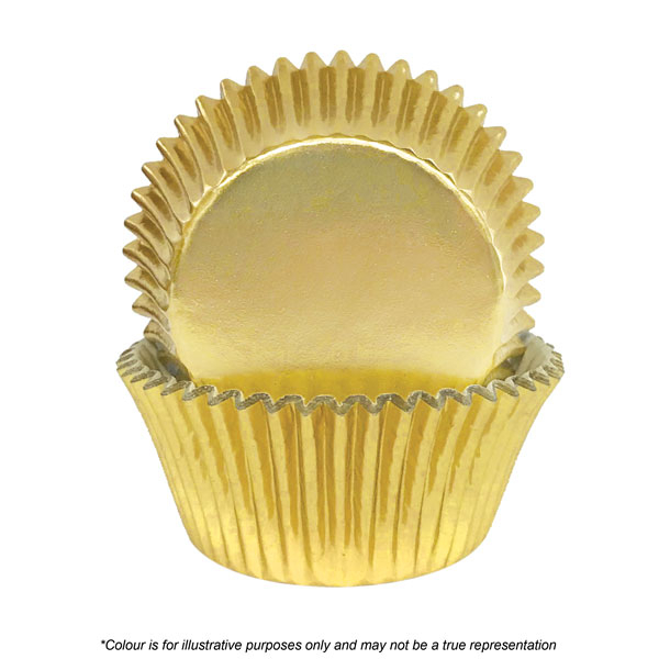 200 Pcs Standard Sized Foil Cupcake Liners Baking Cups (gold