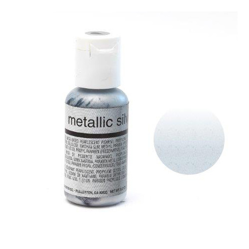 METALLIC SILVER Chefmaster Airbrush Colour - 0.67 OZ/19 GRAMS