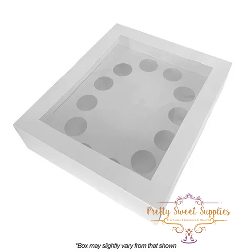 NUMBER 0 Display Cupcake Box with Clear Window - 12 Hole (2x6) - Standard - 4 Inch High