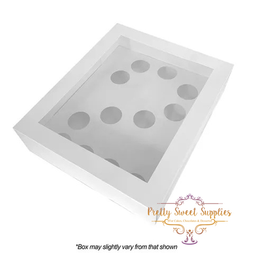 NUMBER 2 Display Cupcake Box with Clear Window - 12 Hole (2x6) - Standard - 4 Inch High