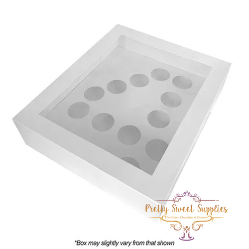 NUMBER 4 Display Cupcake Box with Clear Window - 12 Hole (2x6) - Standard - 4 Inch High