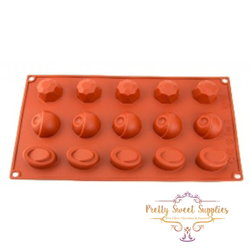ASSORTED PETIT FOURS 15 Cavity Silicone/Chocolate Mould