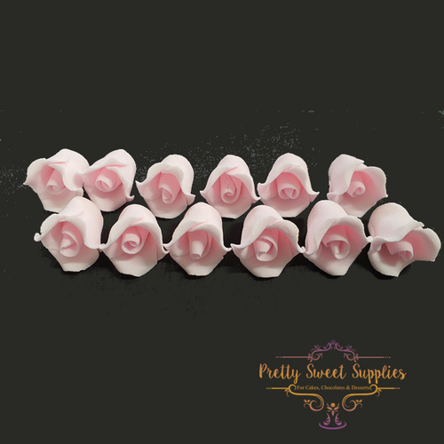 CUPCAKE ROSE Pink Small Sugar Flowers (12 Pack)