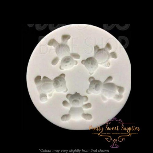 ASSORTED TEDDY BEARS Silicone Mould - 5 pack