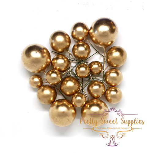 Decorative Cake Balls GOLD - 20 pack