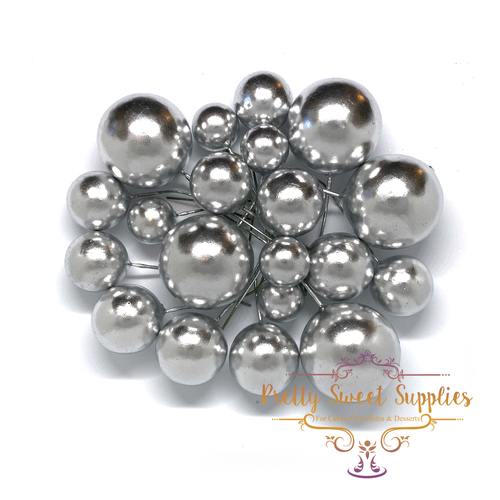 Decorative Cake Balls SILVER - 20 pack