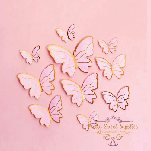 PINK Butterflies Cardboard - 10pc