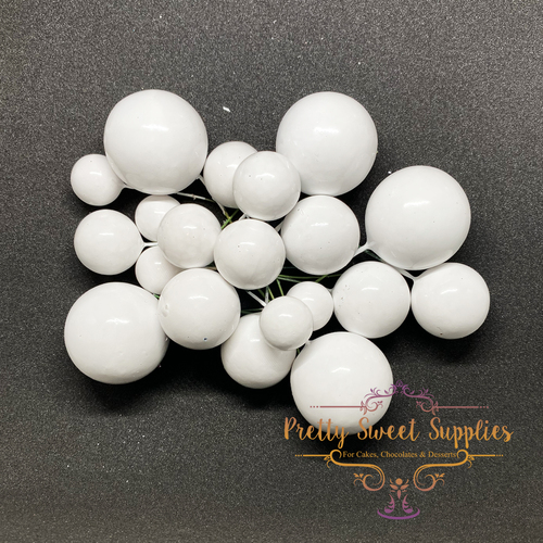 Decorative Cake Balls WHITE - 20 pack
