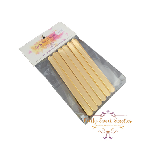 GOLD Cake Popsicle Sticks 12cm - 12pc