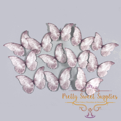 PINK BUTTERFLIES Edible Wafer Cupcake Toppers - 12 pack