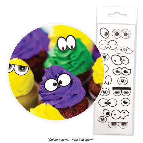 MIXED EYES Edible Wafer Cupcake Toppers - 16 piece pack