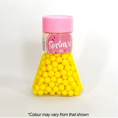 SUGAR BALLS YELLOW Sprinkles 8mm - 100g