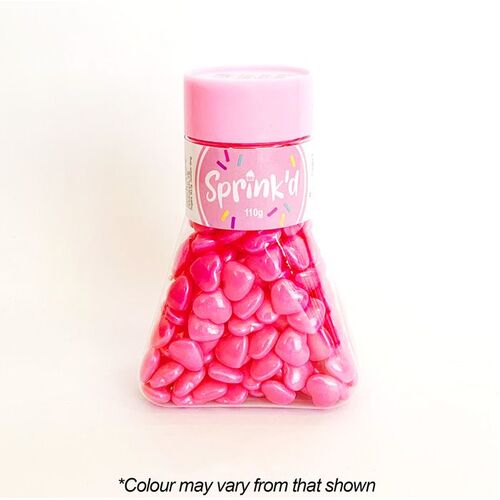 HEARTS BRIGHT PINK Sprinkles 12mm - 110g