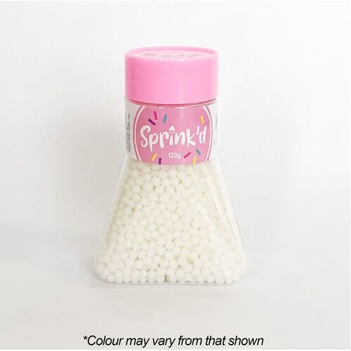 SUGAR BALLS MATTE WHITE Sprinkles 4mm - 120g