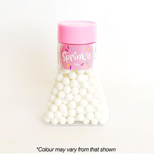 SUGAR BALLS MATTE WHITE Sprinkles 8mm - 100g
