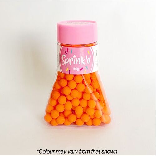 SUGAR BALLS ORANGE Sprinkles 8mm - 100g