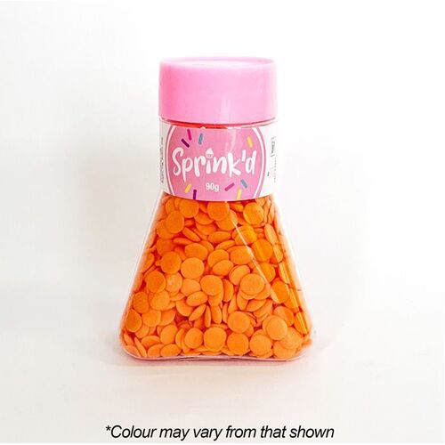 SEQUINS ORANGE Sprinkles 7mm - 90g