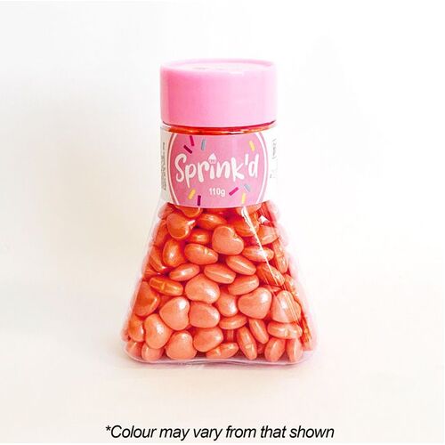 HEARTS ORANGE Sprinkles 12mm - 110g