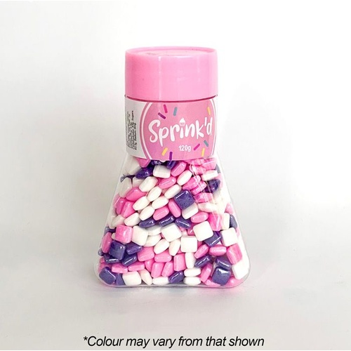 SQUARE 6mm Sprinkles - Pink/Purple/White 120g