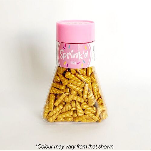 UNICORN HORNS GOLD 16mm Sprinkles - 110g