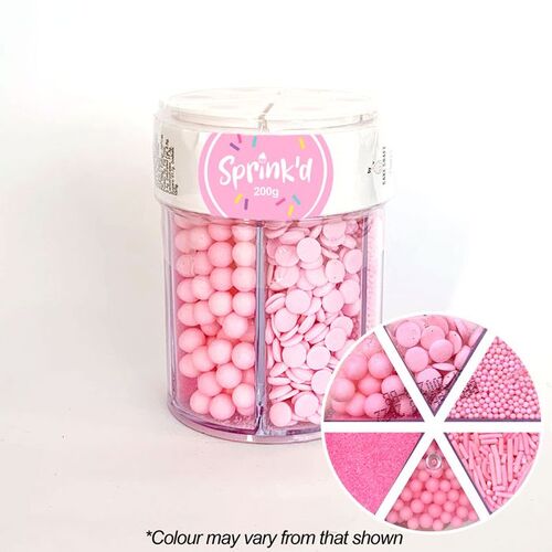 6 VARIETY PASTEL PINK Sprinkles Jar - 200g