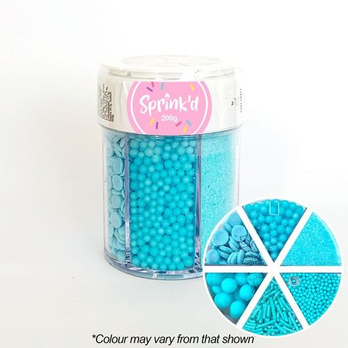 6 VARIETY PASTEL BLUE Sprinkles Jar - 200g