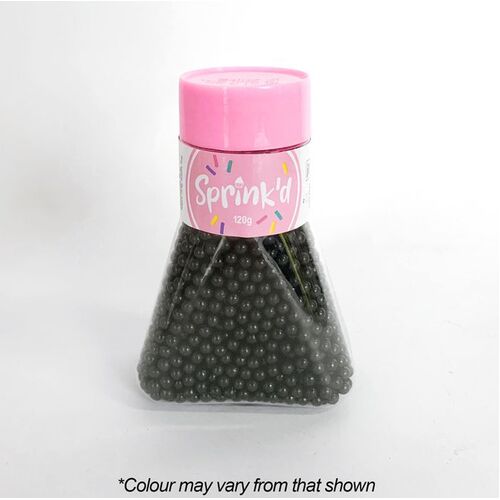 SUGAR BALLS POLISHED BLACK Sprinkles 4mm - 120g
