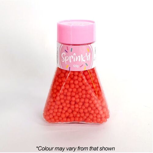 SUGAR BALLS POLISHED RED Sprinkles 4mm - 120g