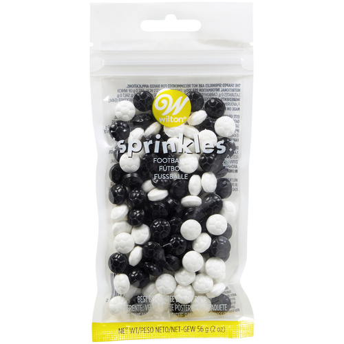 SOCCER BALLS Black and White Sprinkles 2oz (56g)