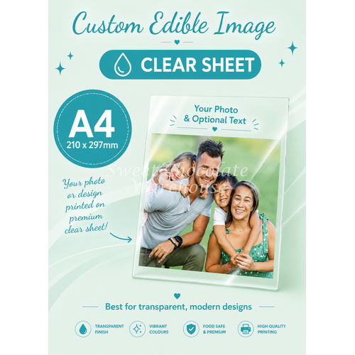 Custom Edible Image Printing – Clear Sheet A4