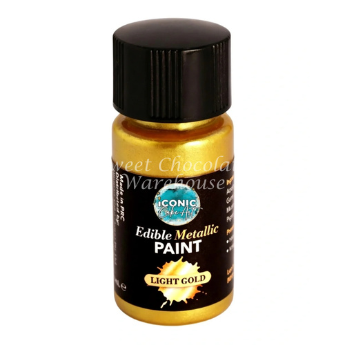 Light Gold metallic Edible Paint With Brush