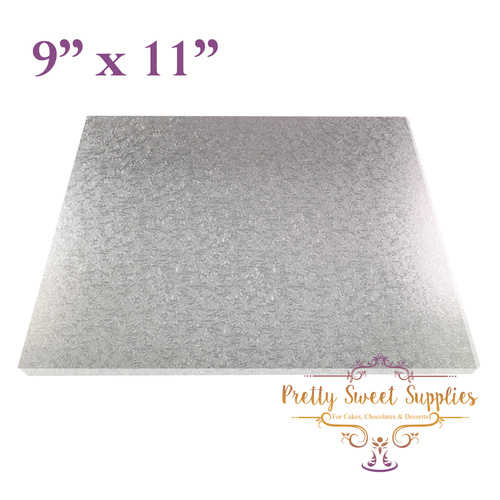 Cake Board Rectangle MDF 9" x 11" SILVER