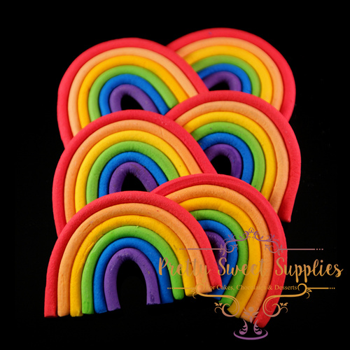 RAINBOWS Medium Edible Sugar Toppers (Pack of 6)