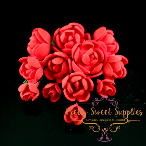 JASMINE Red Bunch Sugar Flowers (Set of 12)