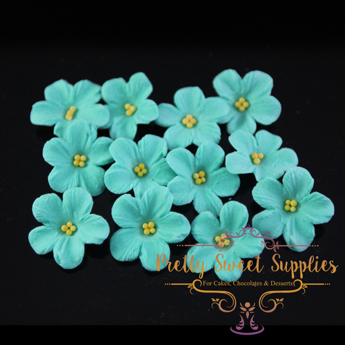 CUPCAKE Flowers Teal Small (12 pack) Sugar Flowers