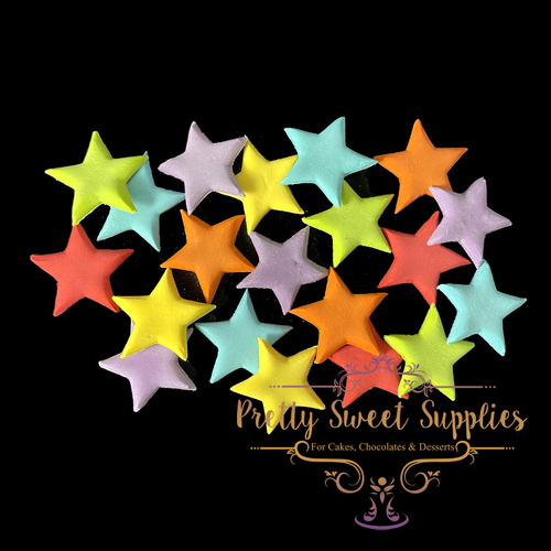 STARS Rainbow Large Edible Sugar Toppers (Pack of 20)