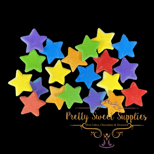 STARS Rainbow Small Edible Sugar Toppers (Pack of 20)