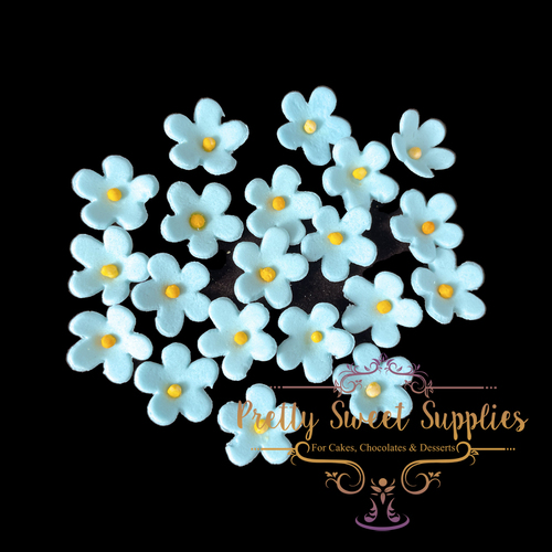 BLOSSOM Flowers Blue/Yellow Small (20 pack) Sugar Flowers