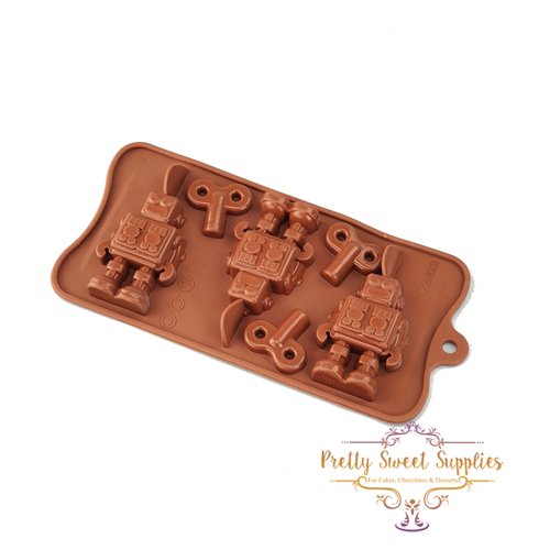ROBOT AND KEY - EASY FLEX SILICONE Chocolate Mould