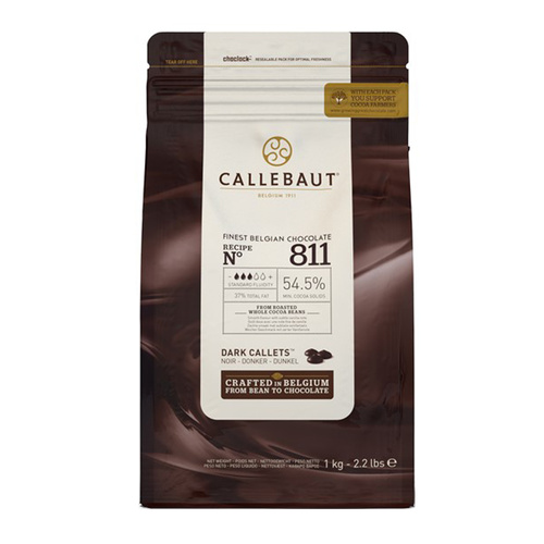 Callebaut Dark Chocolate Belgian Couverture Callets 811 1kg - Crafted in Belgium