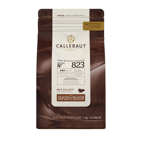 Callebaut Milk Chocolate Belgian Couverture Callets 823 1kg - Crafted in Belgium