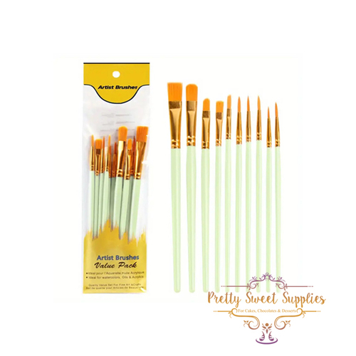 Professional Paintbrush Set (10pc) - Light Green