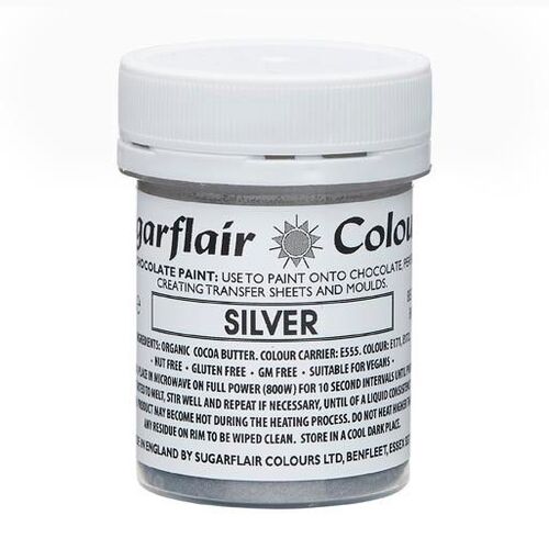 SILVER - Edible Chocolate Paint 35gm