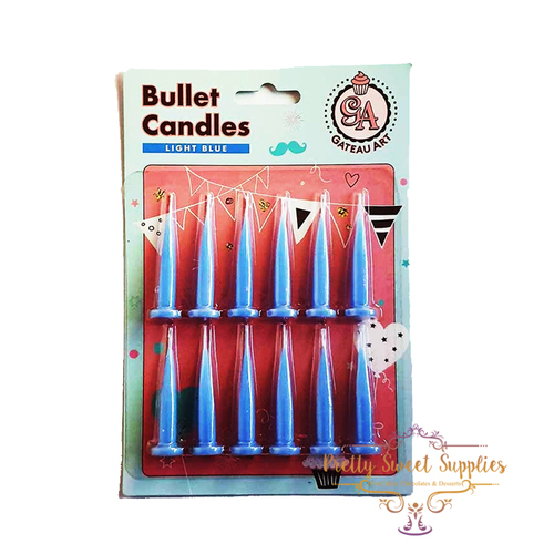 Bullet Candles - LIGHT BLUE BULLET (pack of 12)
