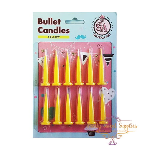 Bullet Candles - LEMON YELLOW (pack of 12)