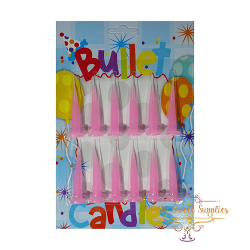 Bullet Candles - PINK (pack of 12)