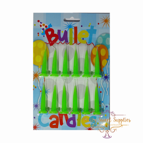 Bullet Candles - GREEN (pack of 12)