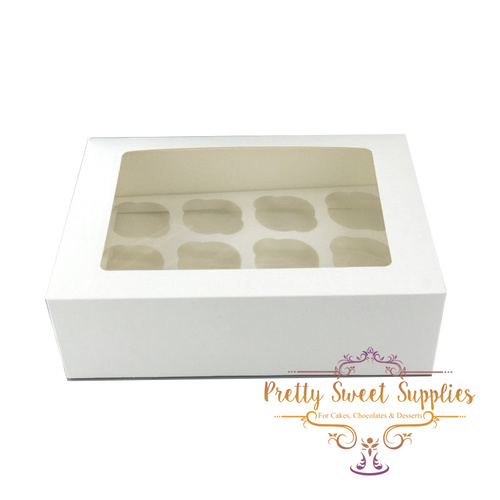 Cupcake Box with Clear Window - 12 Hole