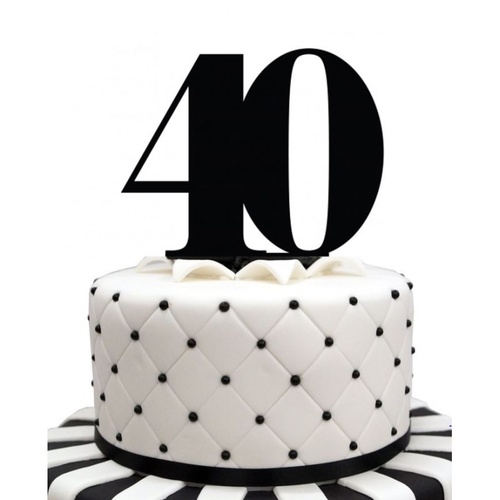 40 Black Acrylic Cake Topper