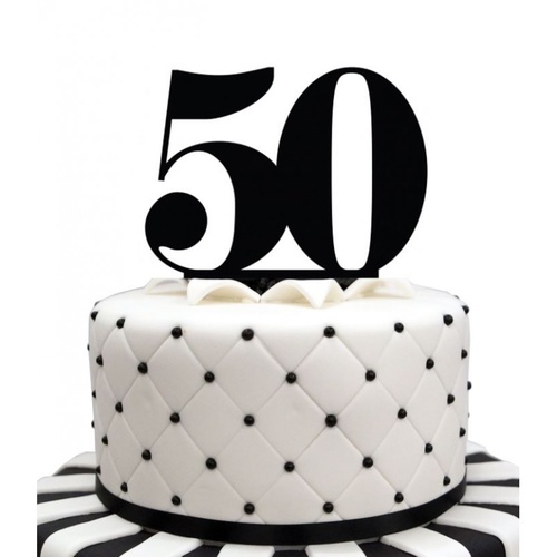 50 Black Acrylic Cake Topper